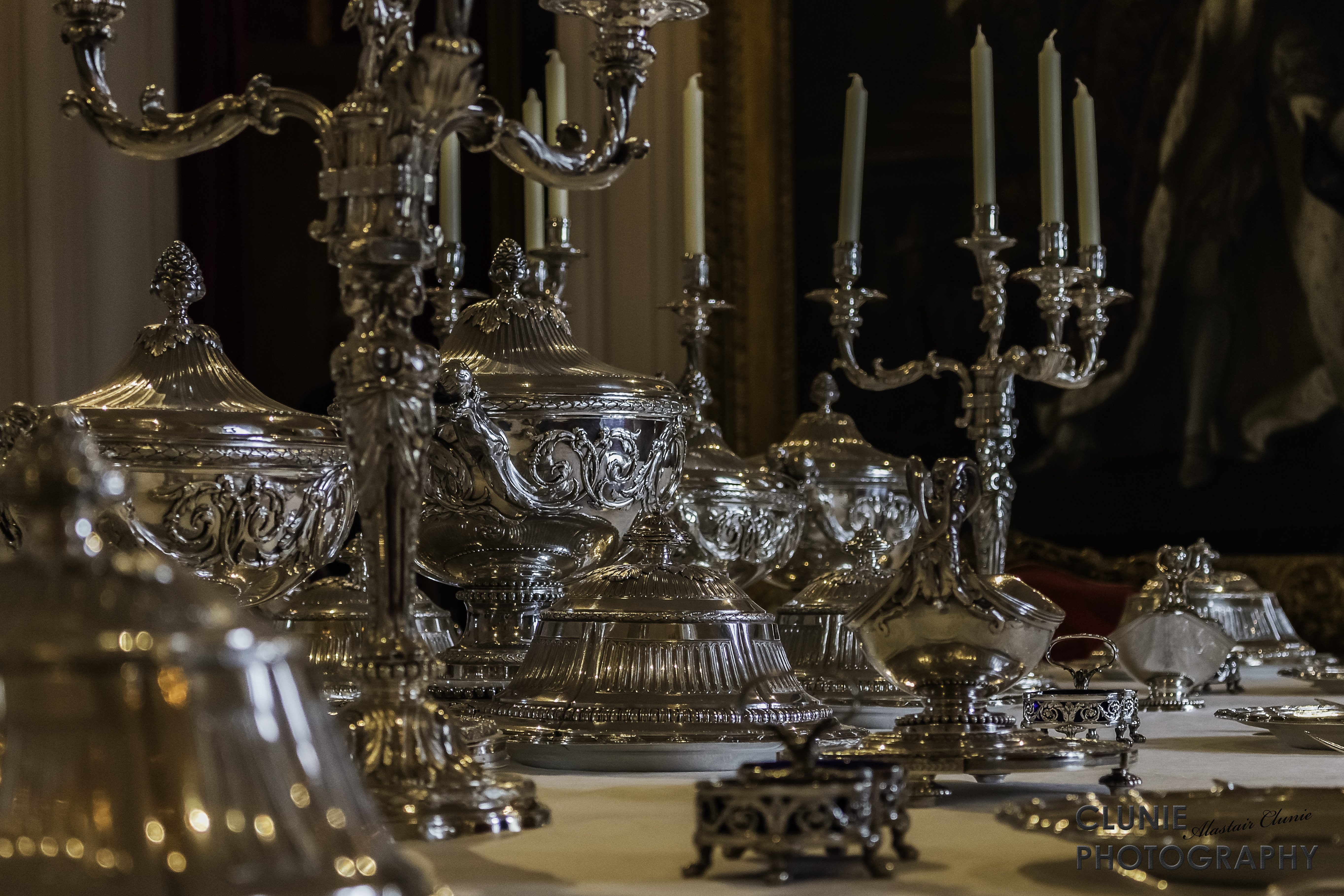 table set with silver pieces